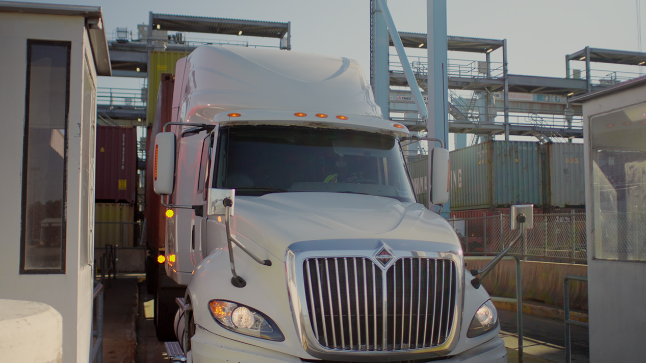 Truck Driving on Highway by Port of Virginia