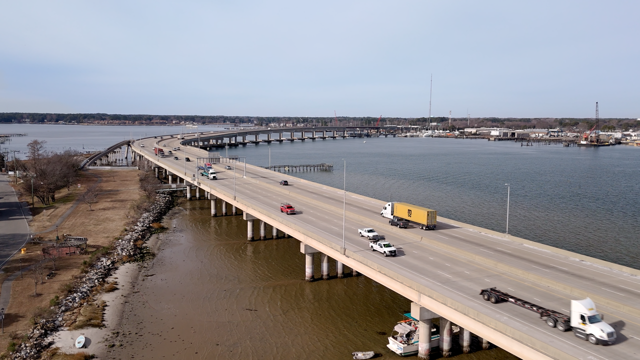 Truck Driving on Highway by Port of Virginia